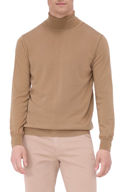 Bugatchi Sawyer Merino Wool Turtleneck Sweater In Camel