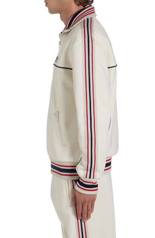 Golden Goose Multicolor Track Raglan Sweatshirt In Papyrus/dark Blue