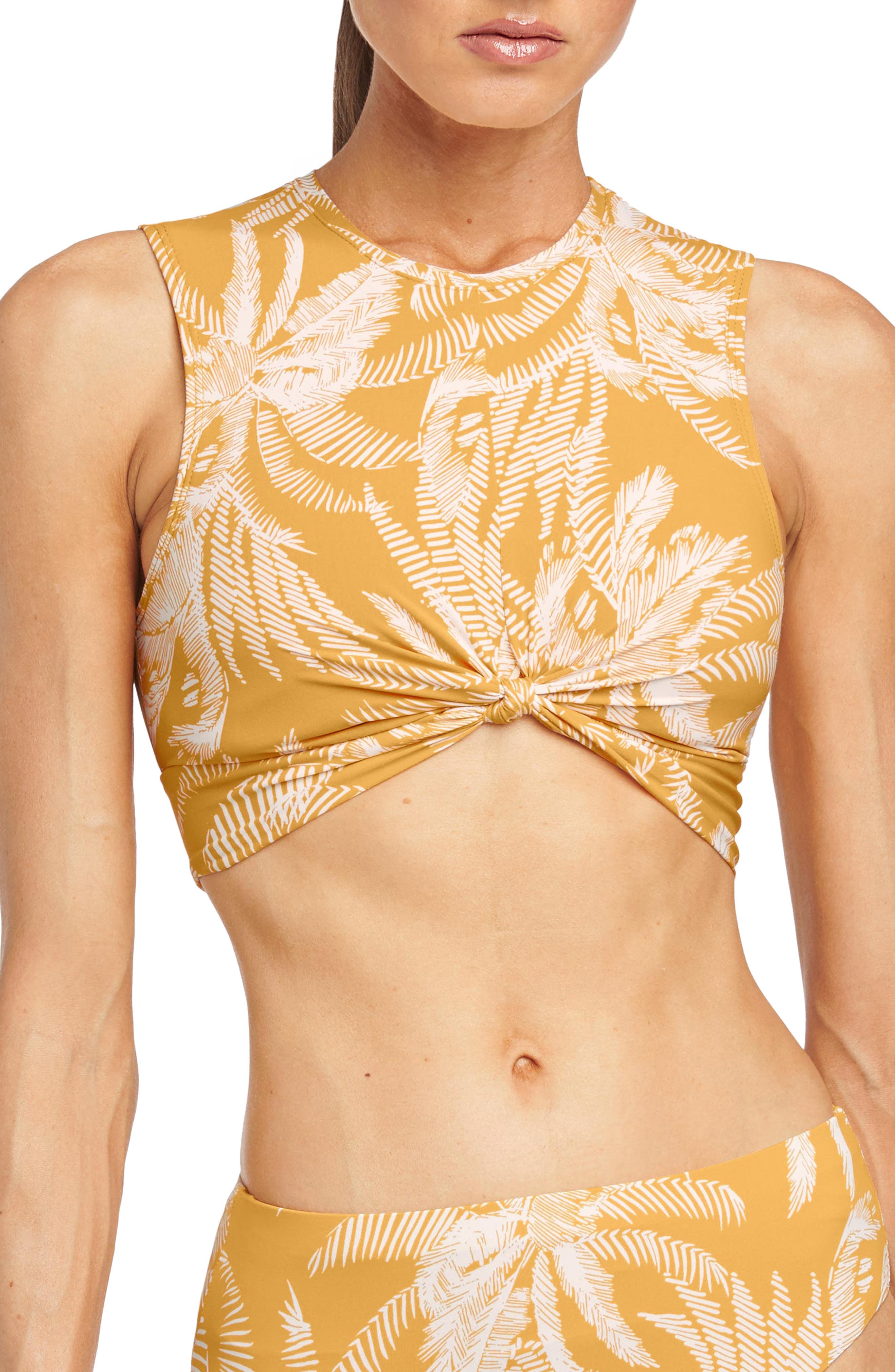 knot front bikini crop top