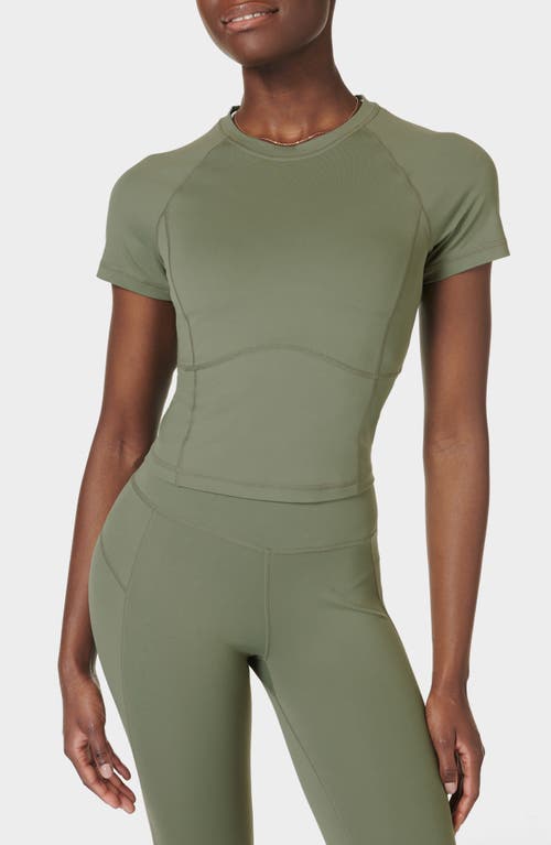 Shop Sweaty Betty All Day Active Crop T-shirt In Umbra Green