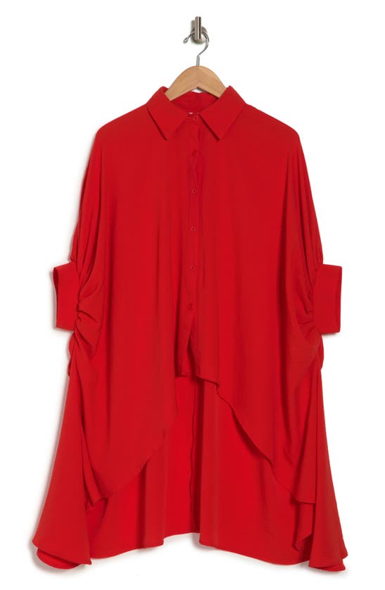Patrizia Luca Oversized High/low Blouse In Coral
