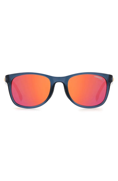 Carrera Eyewear 52mm Rectangular Sunglasses in Blue /Red Multilayer