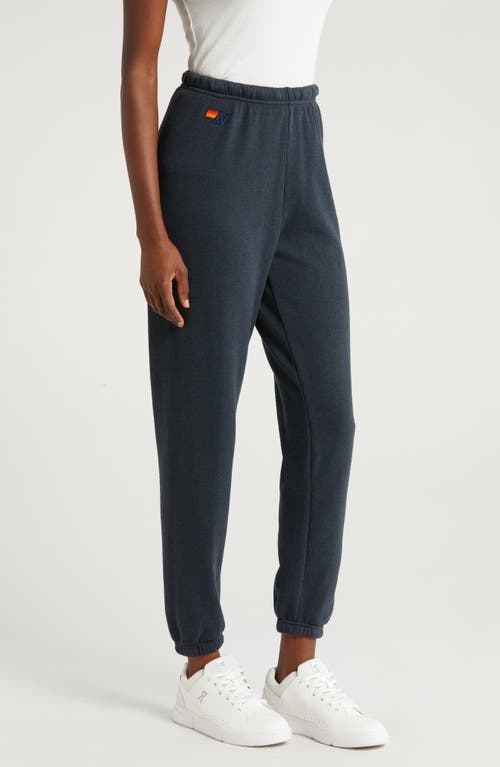 Shop Aviator Nation Stripe Sweatpants In Charcoal/pink Green