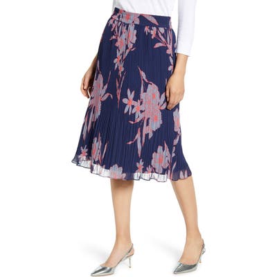 Petite Halogen Pleated Chiffon Skirt, Blue