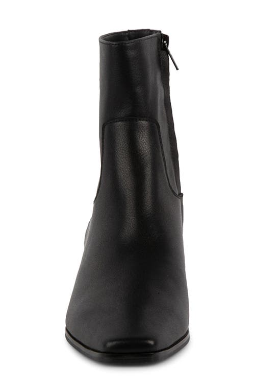 Steve Madden Dusty Zipper Block Heel Booties In Black Leather