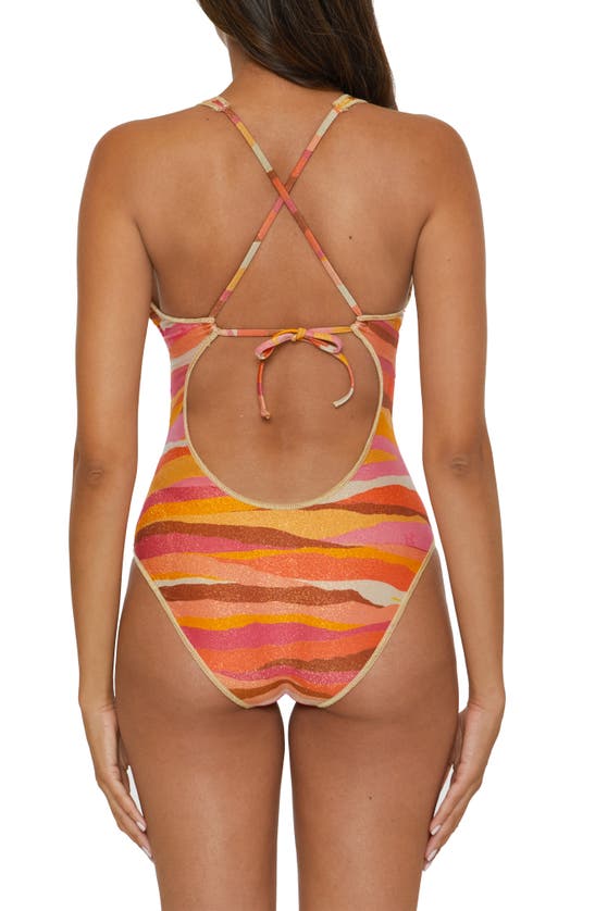 Shop Becca Canyon Sunset One-piece Swimsuit In Orange Multi