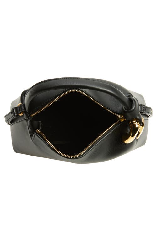 Shop Jw Anderson Small Jwa Corner Leather Crossbody Bag In Black