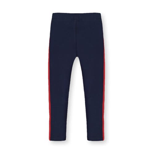 Shop Hope & Henry Baby Girls' Ponte Pant With Side Stripe, Infant In Navy With Red And White Stripe