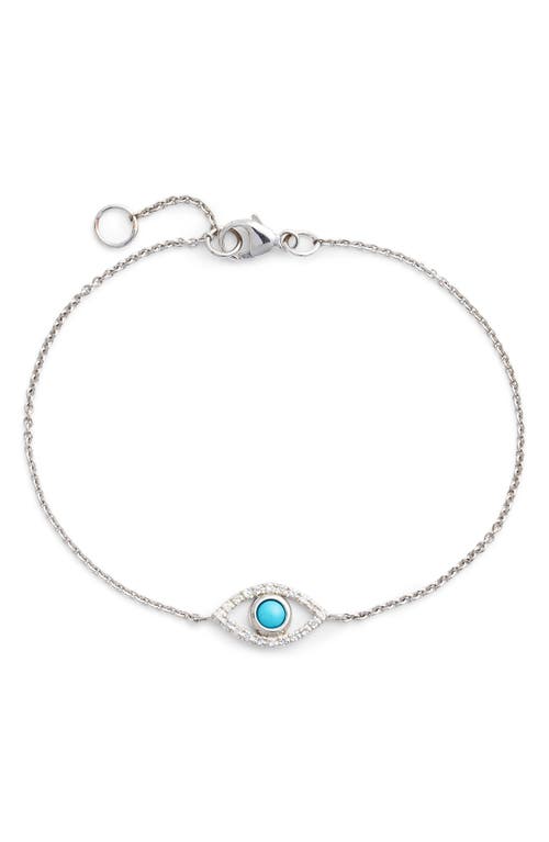 Evil Eye Turquoise Bracelet in Silver/Blue