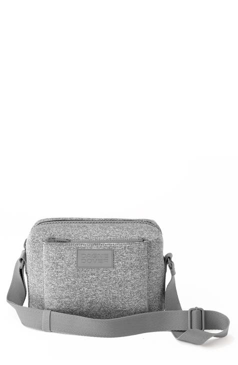 Nordstrom's "Kara" Pebbled Leather Expandable Cross Body Bag  Purse in Dove Gray
