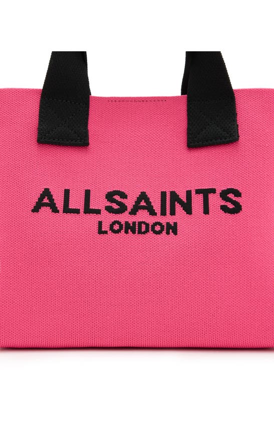 Shop Allsaints Mini Izzy Recycled Polyester Tote In Hot Pink