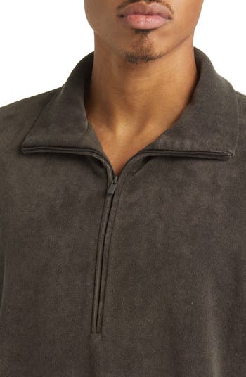 Half Zip Short Sleeve Terry Cloth Pullover