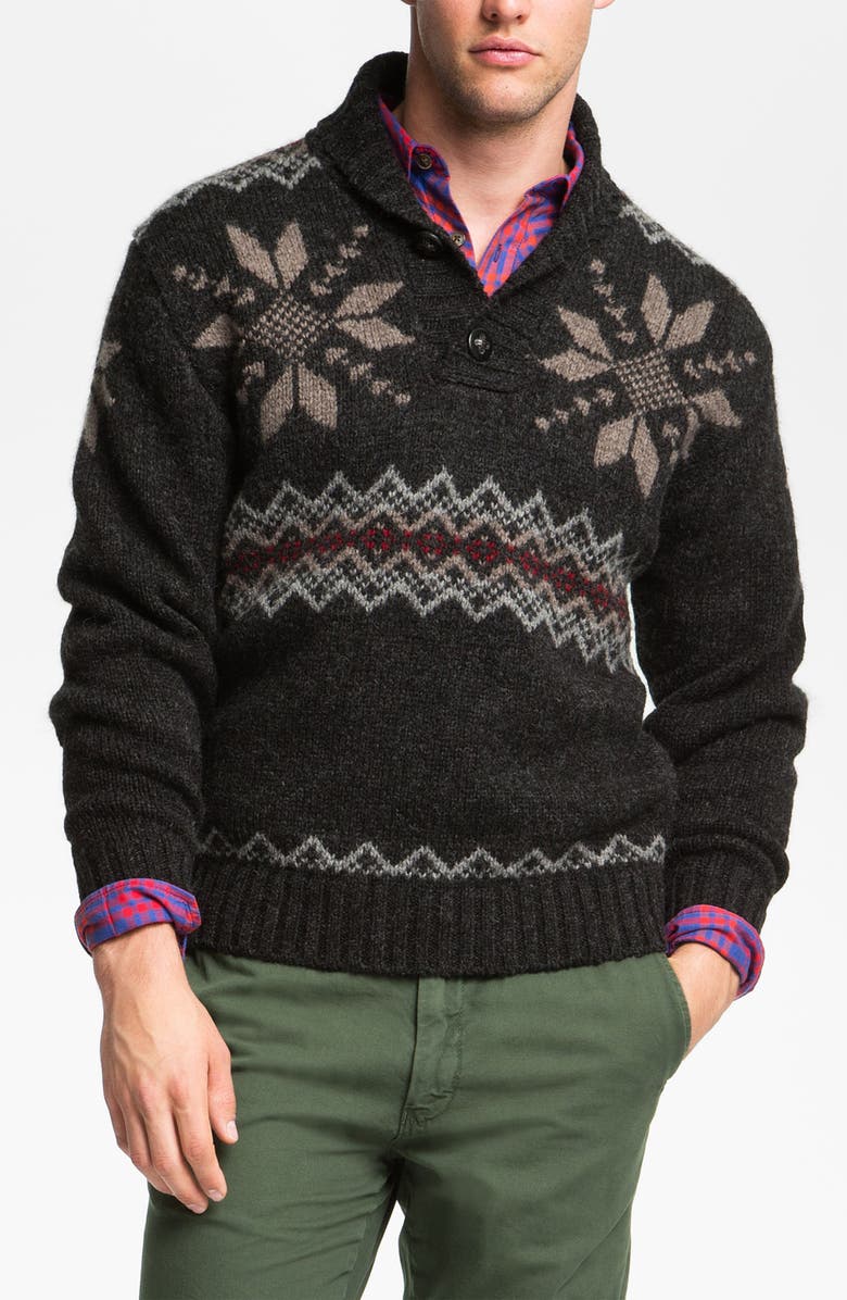 Pendleton Fair Isle Shawl Collar Shetland Wool Sweater | Nordstrom