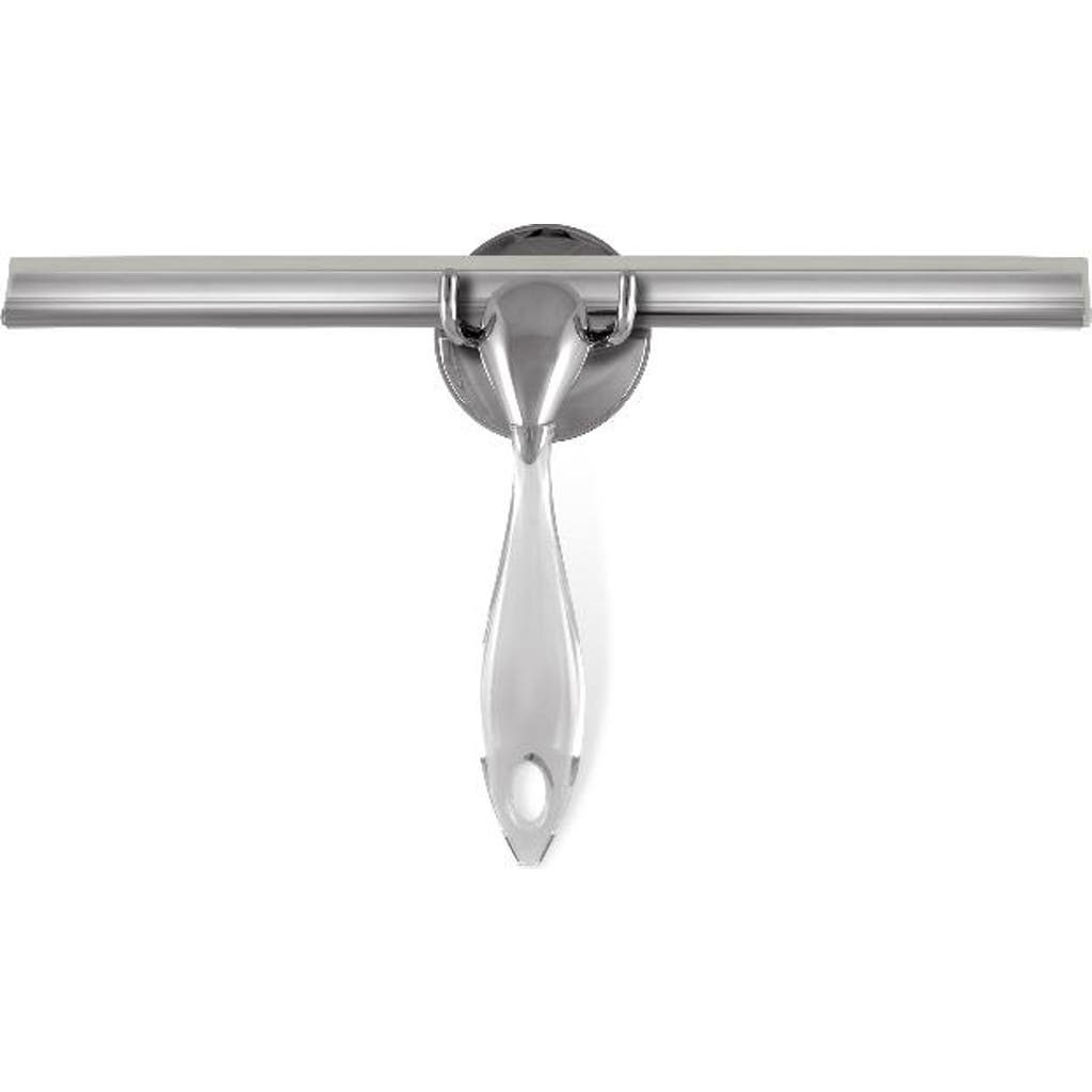 Zadro Shower Squeegee With Ergonomic Handle & Wall Mounting Bracket In Clear Acrylic