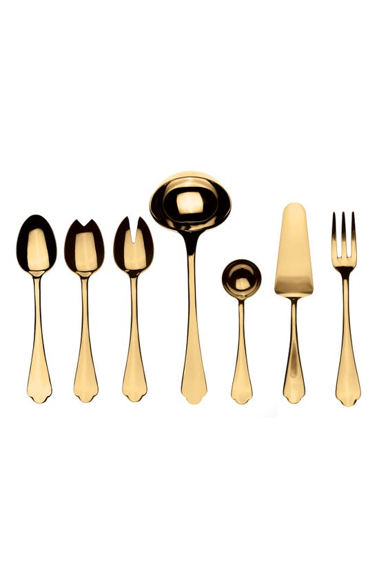 Mepra Dolce Vita Mirror 7-piece Place Serving Set In Gold