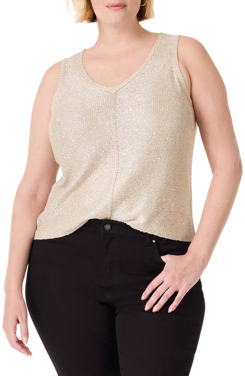 Shop Nic + Zoe Nic+zoe Subtle Sparkle Sweater Tank In Brown Rice