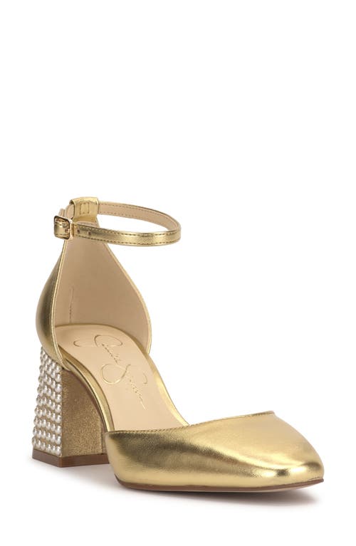 Jessica Simpson Fulian Womens Suede Embellished Ankle Strap In Gold