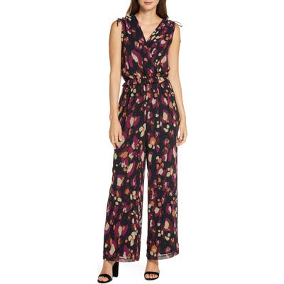 Adelyn Rae Morrigan Print Jumpsuit, Black