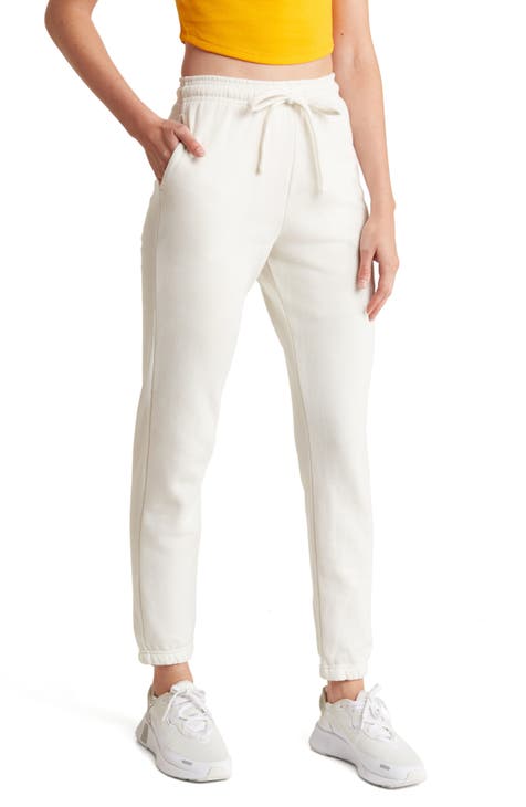 In My Stride Petite Slim Fit Jogger Bottoms in Ivory