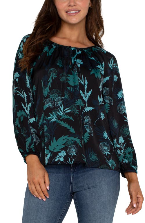 Shop Liverpool Floral Top In Malachite Floral