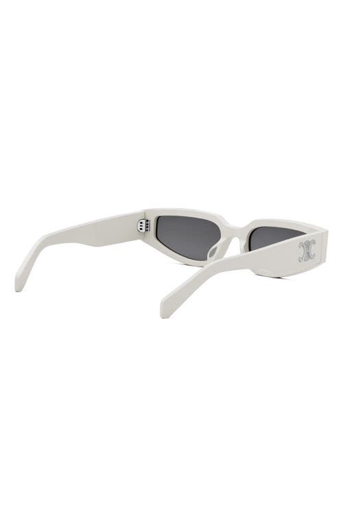 Shop Celine Triomphe 54mm Geometric Sunglasses In Ivory/smoke