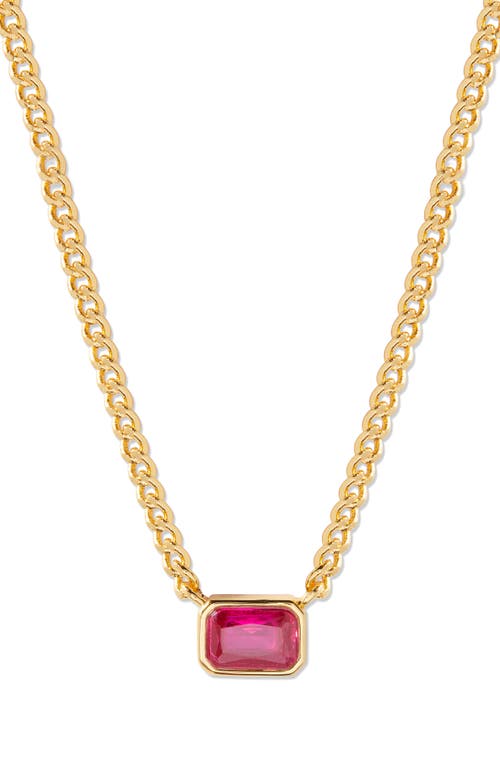 Jane Birthstone Pendant Necklace in Gold - July