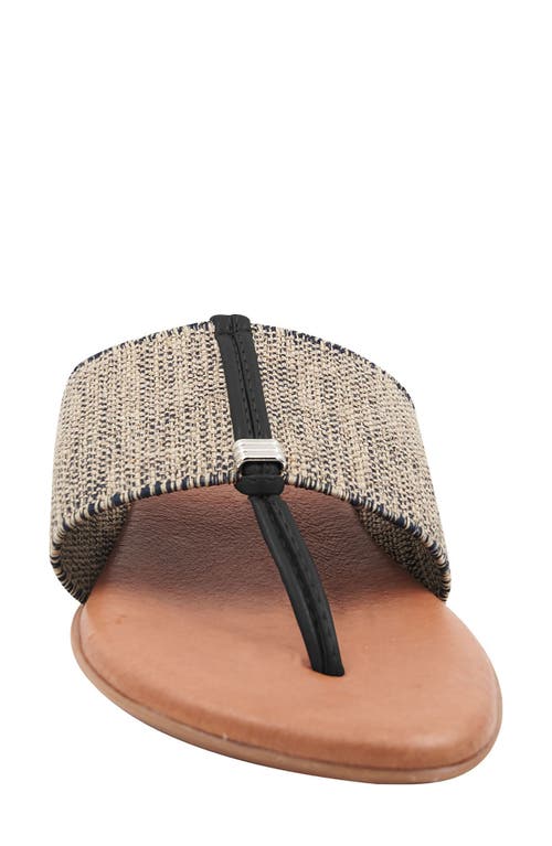 Shop Andre Assous André Assous Nice Featherweights™ Slide Sandal In Black/beige Linen