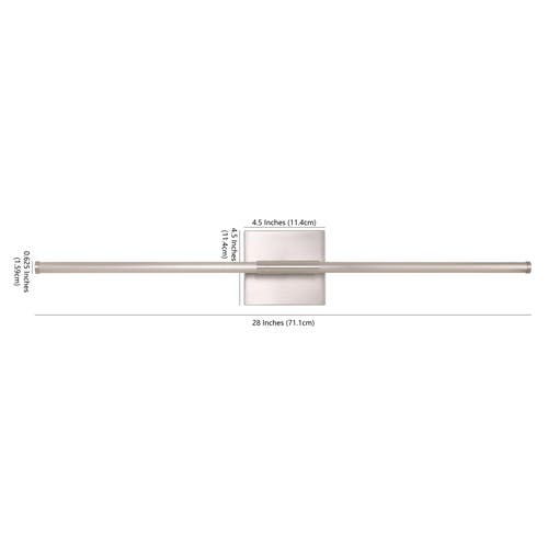 Jonathan Y Makena Modern Minimalist Dimmable Integrated Led Metal Wall Sconce In Nickel