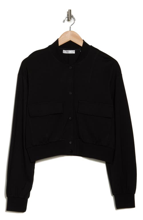 Patrizia Luca Utility Pocket Crop Bomber Jacket In Black