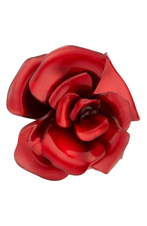 Shop Oscar De La Renta Gardenia Clip-on Earrings In Red