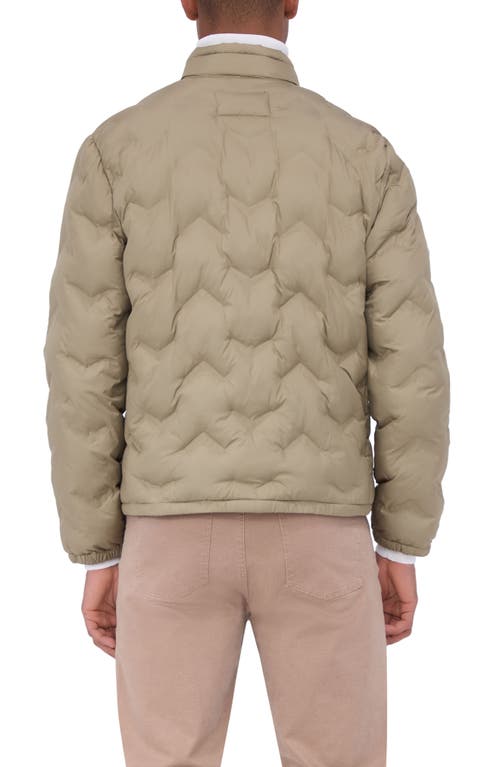 Bugatchi Water Repellent Bomber Jacket In Khaki
