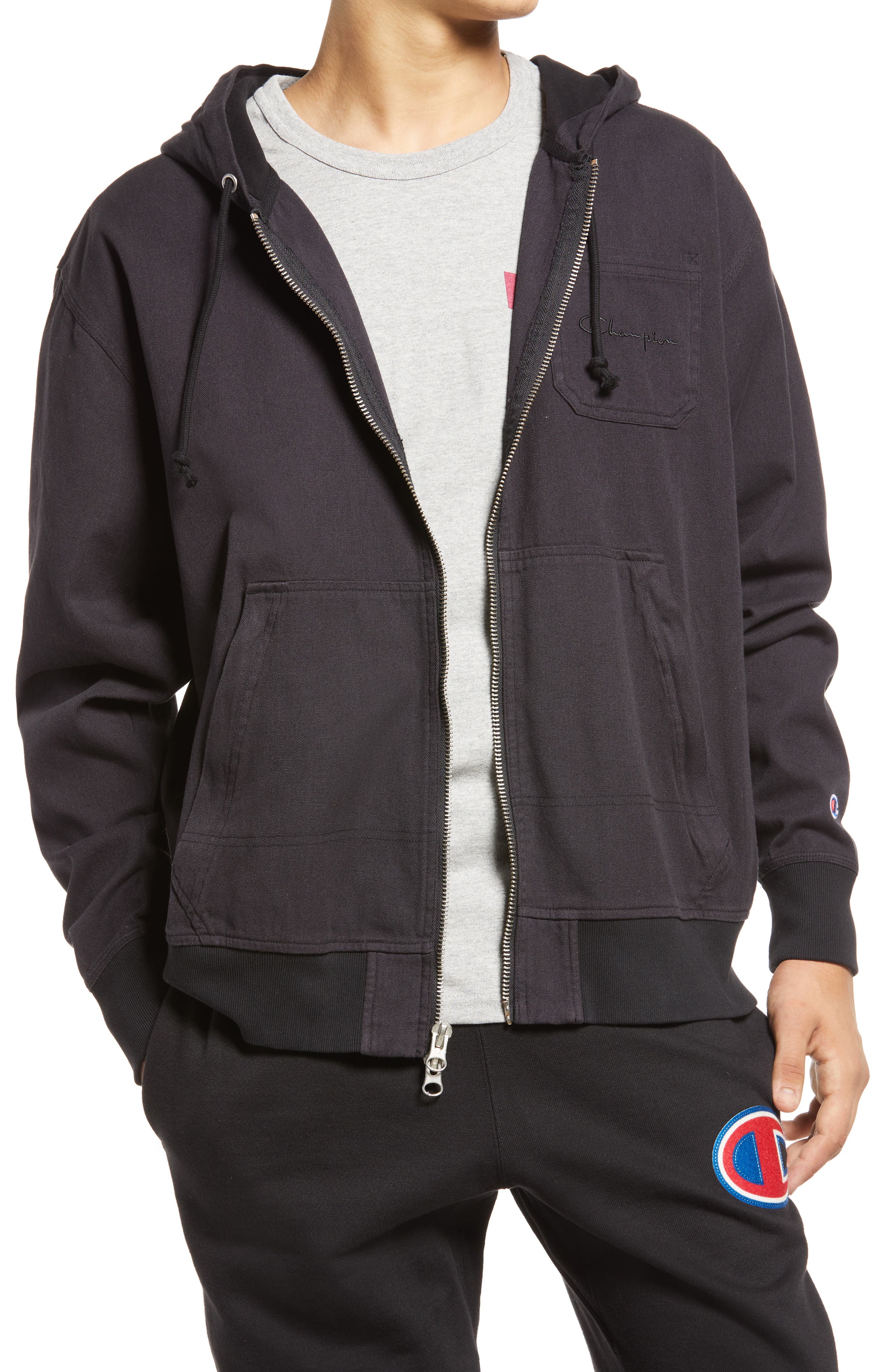 canvas jacket with hood