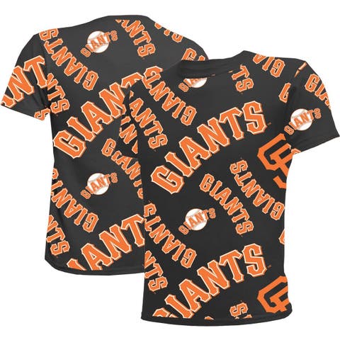 Youth San Francisco Giants Heathered Orange Striped Logo T-Shirt