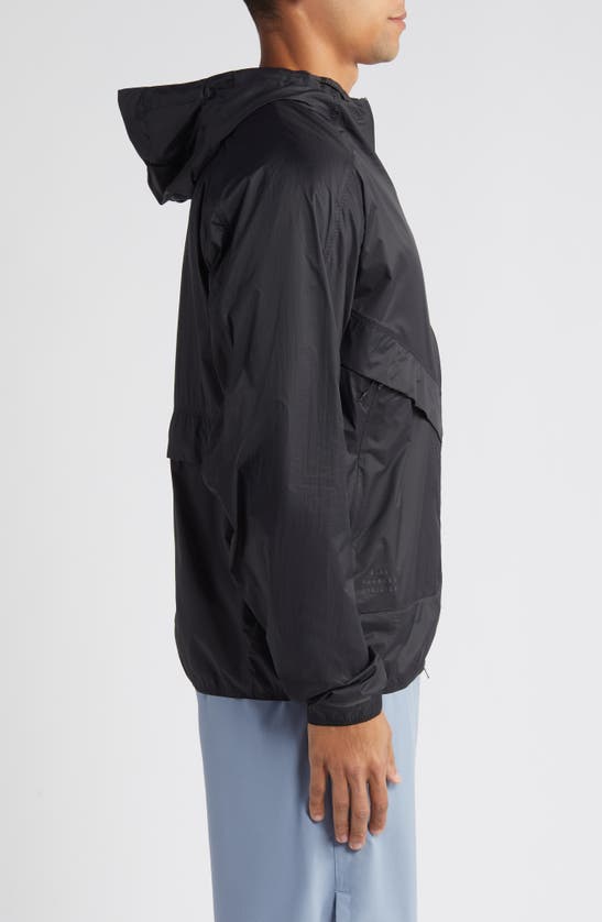 Shop Nike Running Division Hooded Nylon Running Jacket In Black/ Black