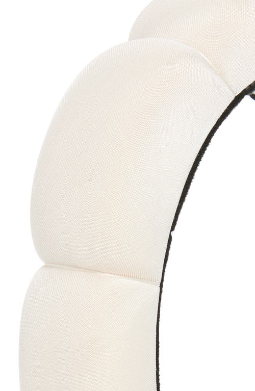 Lele Sadoughi Scalloped Satin Headband In Ivory