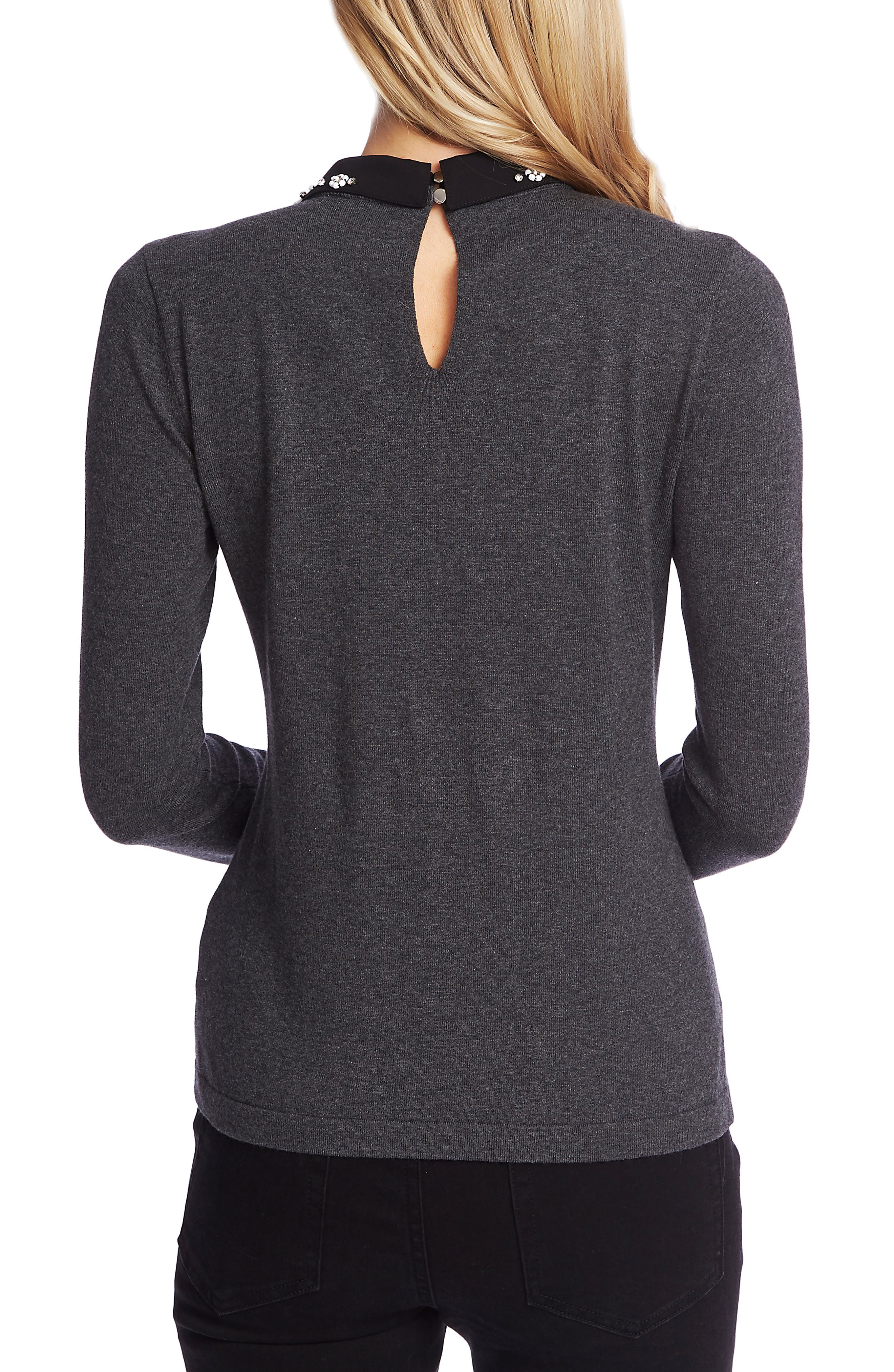 cece embellished collar sweater