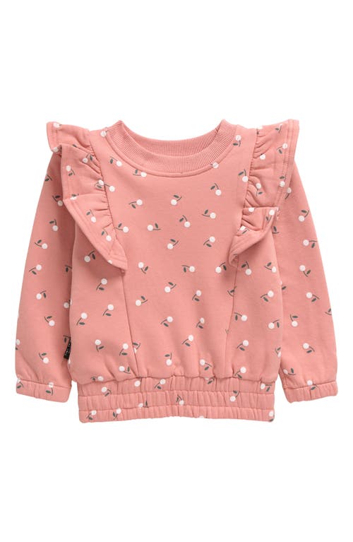 Shop Tiny Tribe Kids' Fruit Ruffle Sweatshirt In Dusty Rose