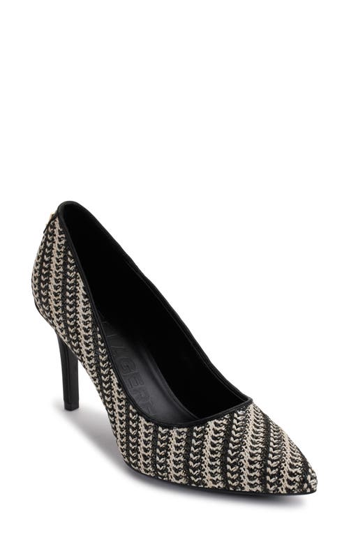 Karl Lagerfeld Paris Royale Pointed Toe Pump In Black/cream