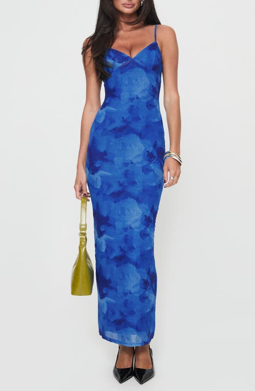 Princess Polly Hathaway Floral Maxi Dress In Blue