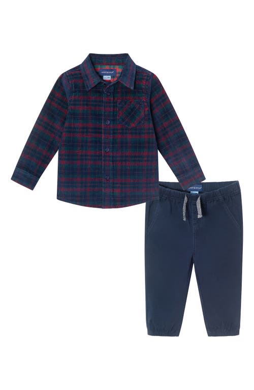 Andy & Evan Babies'  Button-up Shirt & Pants Set In Blue