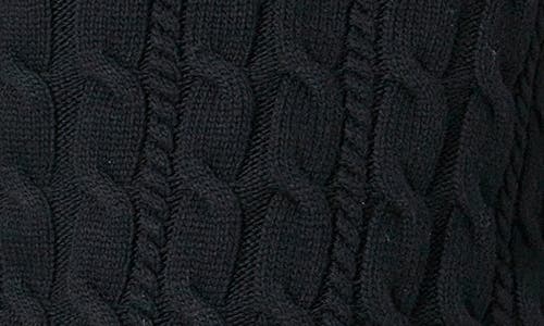 Shop Endless Rose Faux Leather Collar Cable Sweater In Black