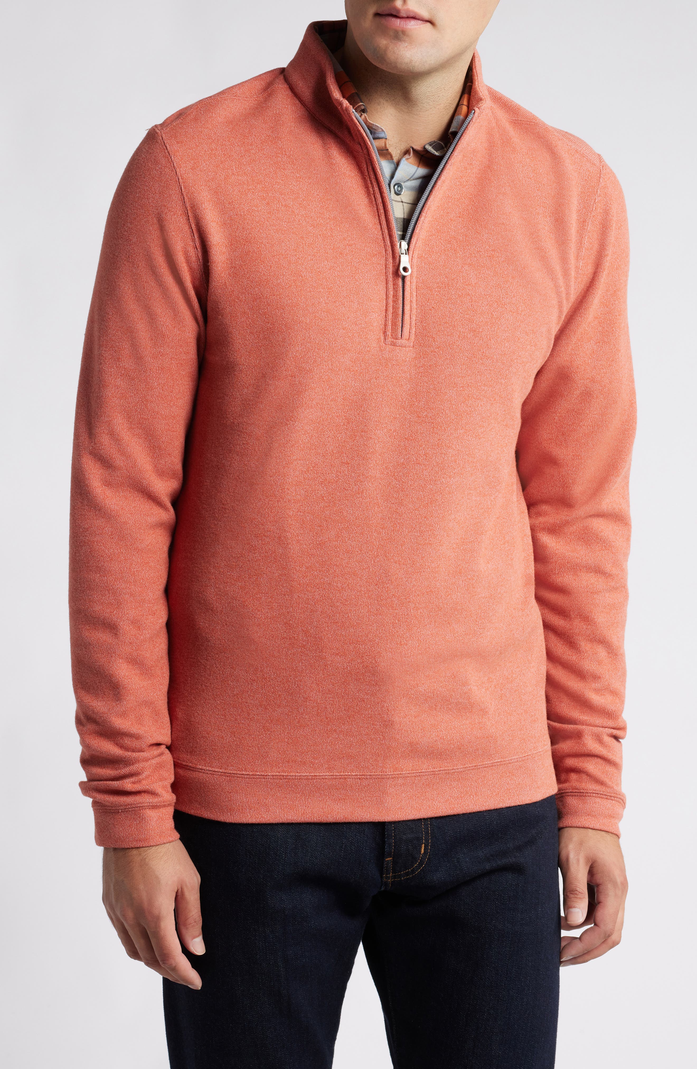 Scott Barber Half Zip Fleece Pullover in Ochre 