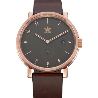 Adidas District Leather Strap Watch, 40Mm