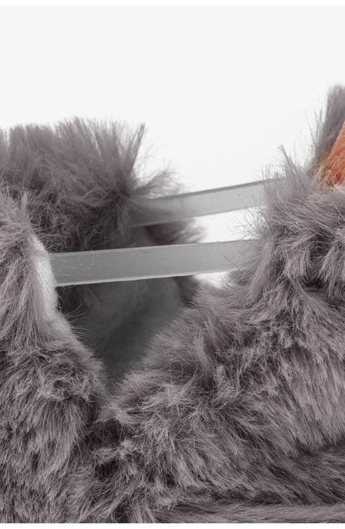Hopfrög Kids Furry Furry Faux Fur Slipper In Gray