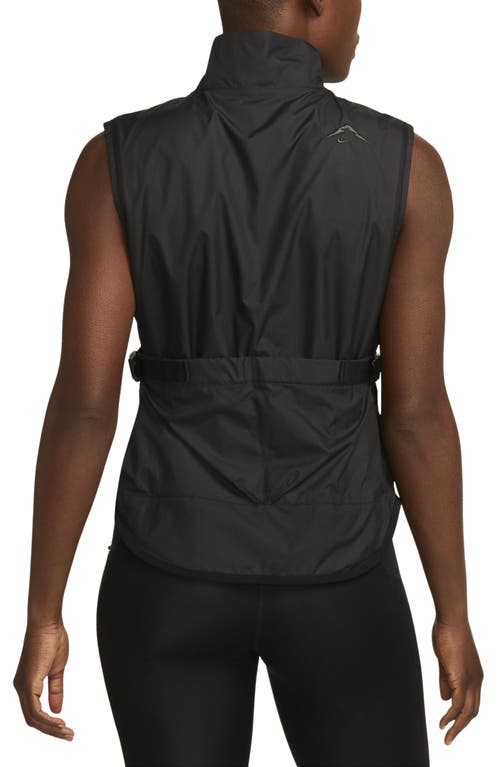 Shop Nike Trail Repel Running Vest In Black/black/dark Smoke Grey