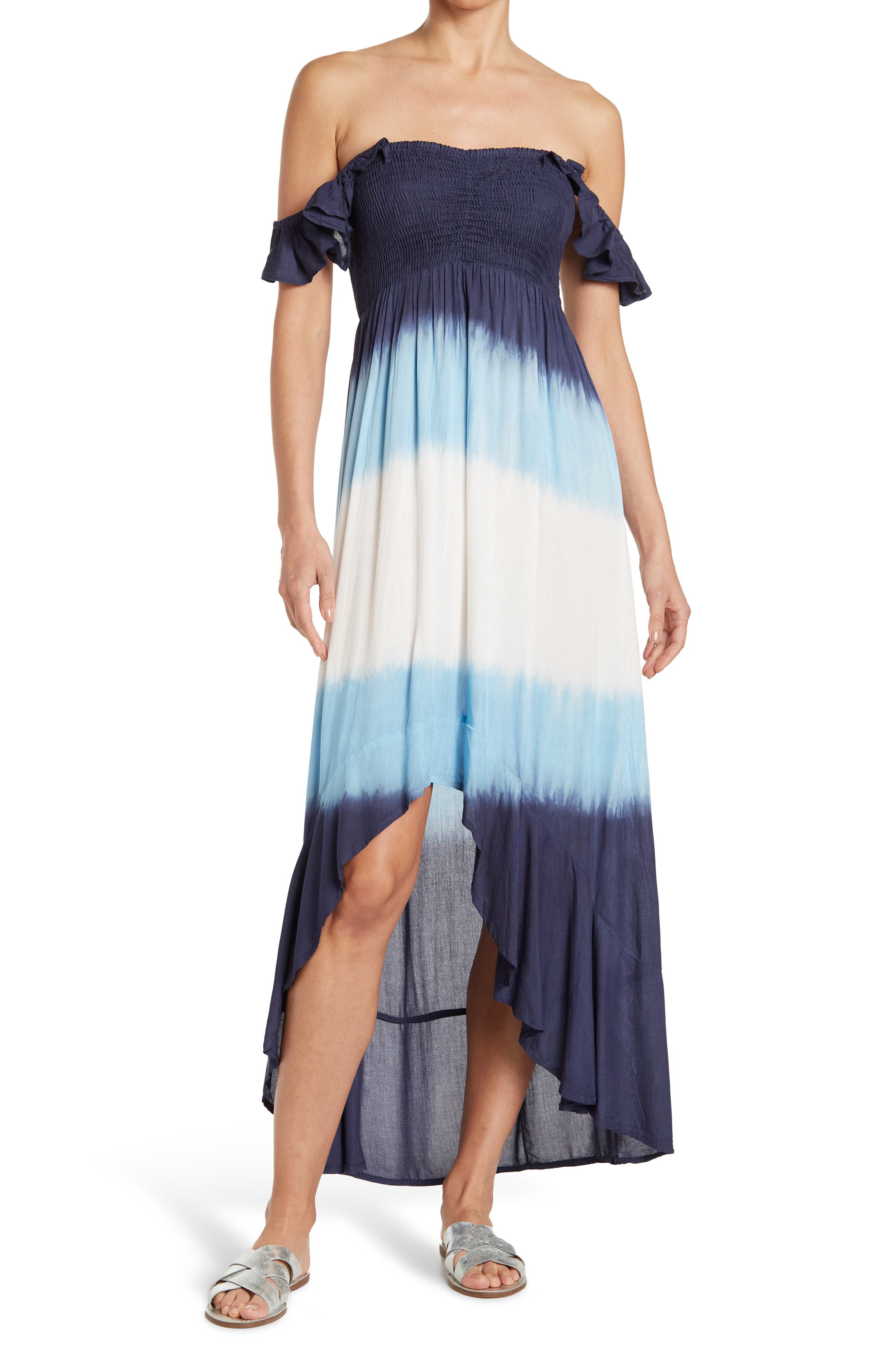 tie dye high low dress