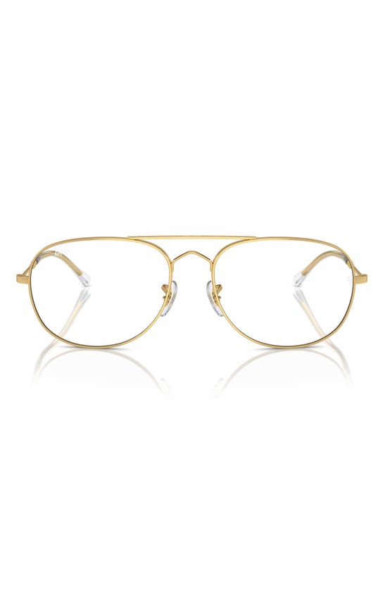 Ray Ban Bain Bridge 60mm Polarized Pillow Aviator Sunglasses In Gold Grey
