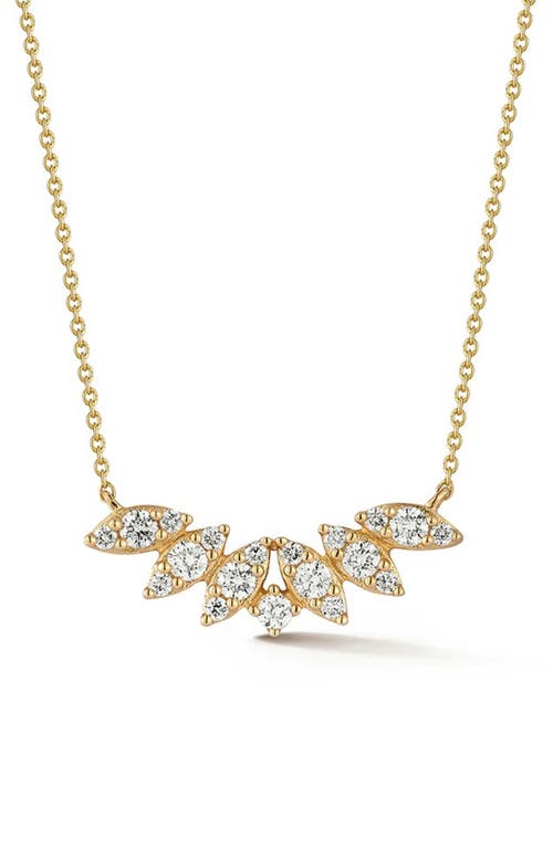 Dana Rebecca Designs Sophia Ryan Diamond Marquise Curved Pendant Necklace In Yellow Gold