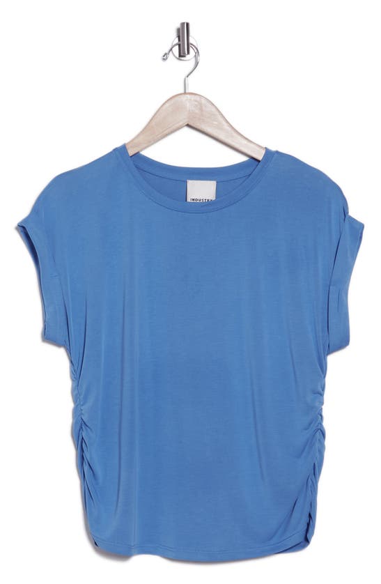 Shop Industry Republic Clothing Side Ruched Top In Blue