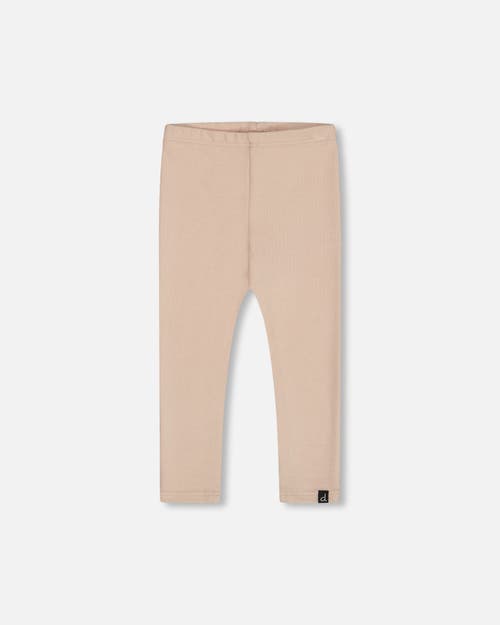 Shop Deux Par Deux Baby Girl's Super Soft Rib Leggings Medium Beige In Nougat